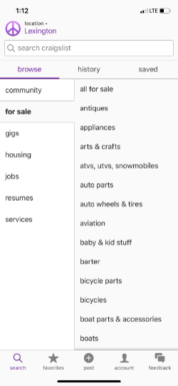 Craigslist Categories